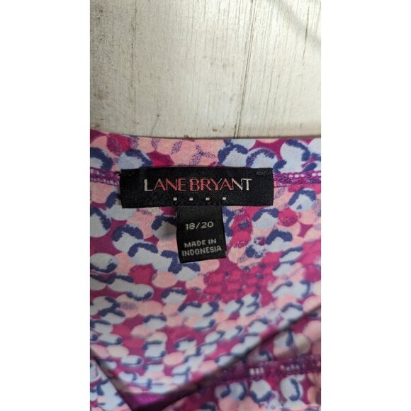 Lane Bryant 18 20 Top 2X Multicolor Colorful Pink Geometric - Picture 5 of 7
